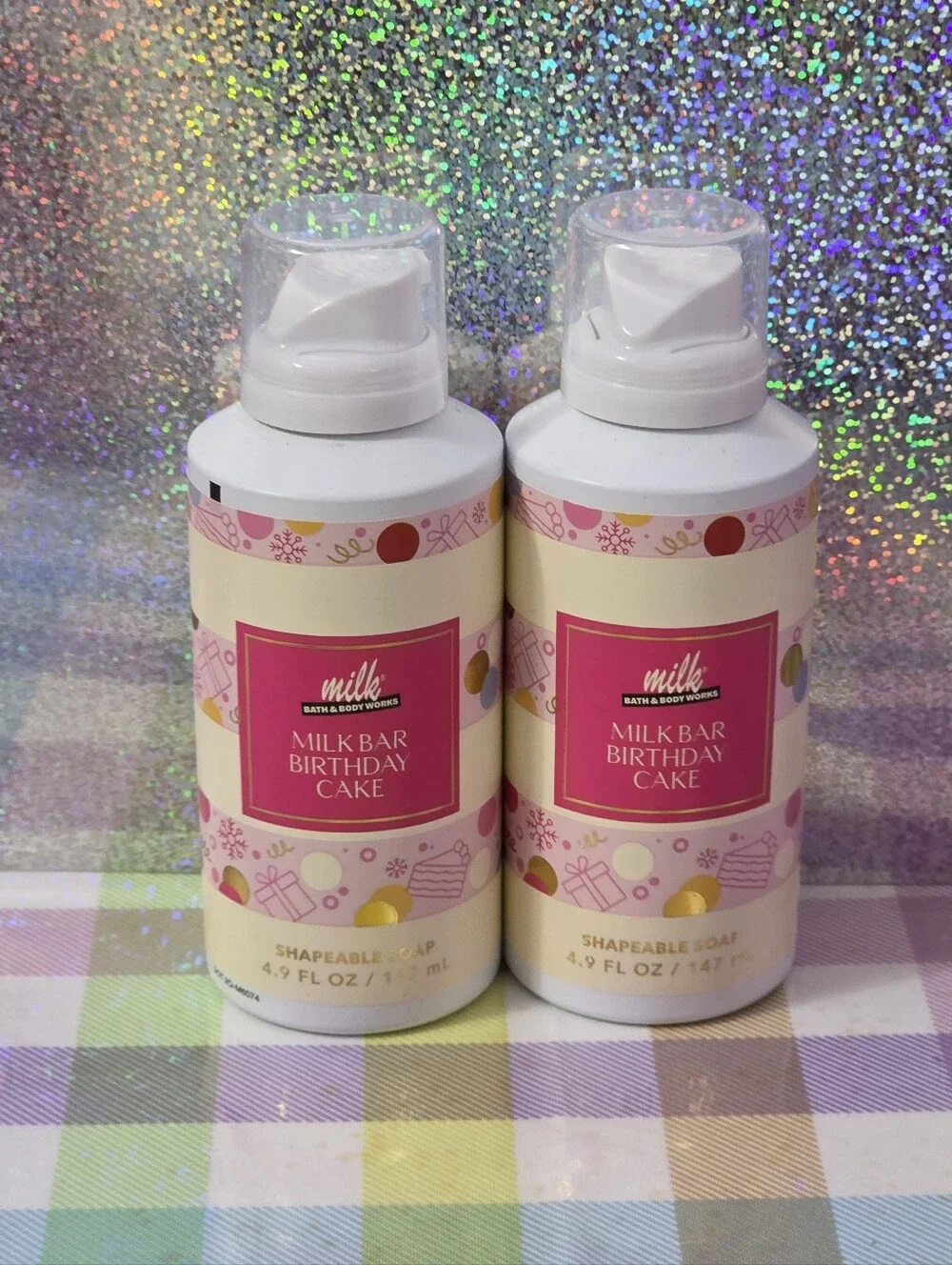 Bath Body Works Milk Bar Birthday Cake Shapeable Soap Set of 2 NEW Rare